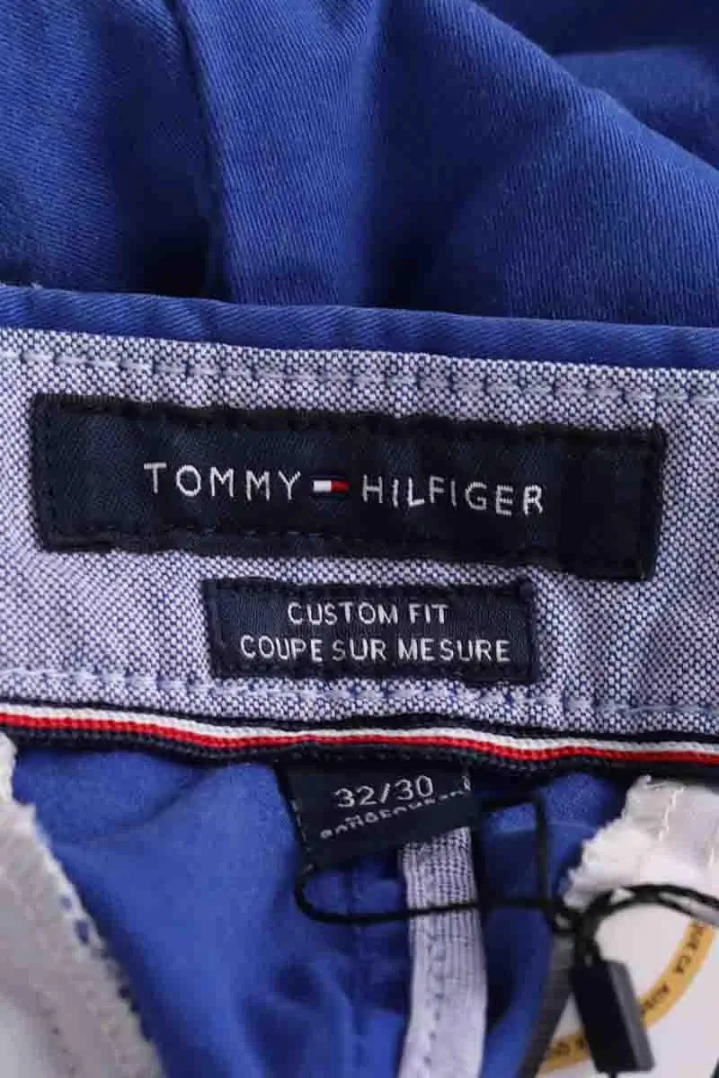 Pantalon droit Tommy Hilfiger Bleu en Coton