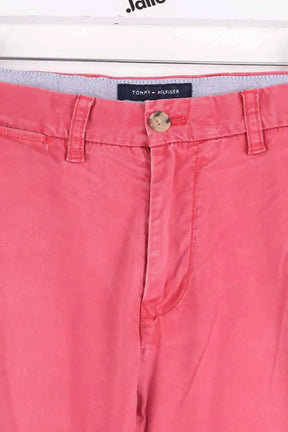 Pantalon droit Tommy Hilfiger Rose en Coton