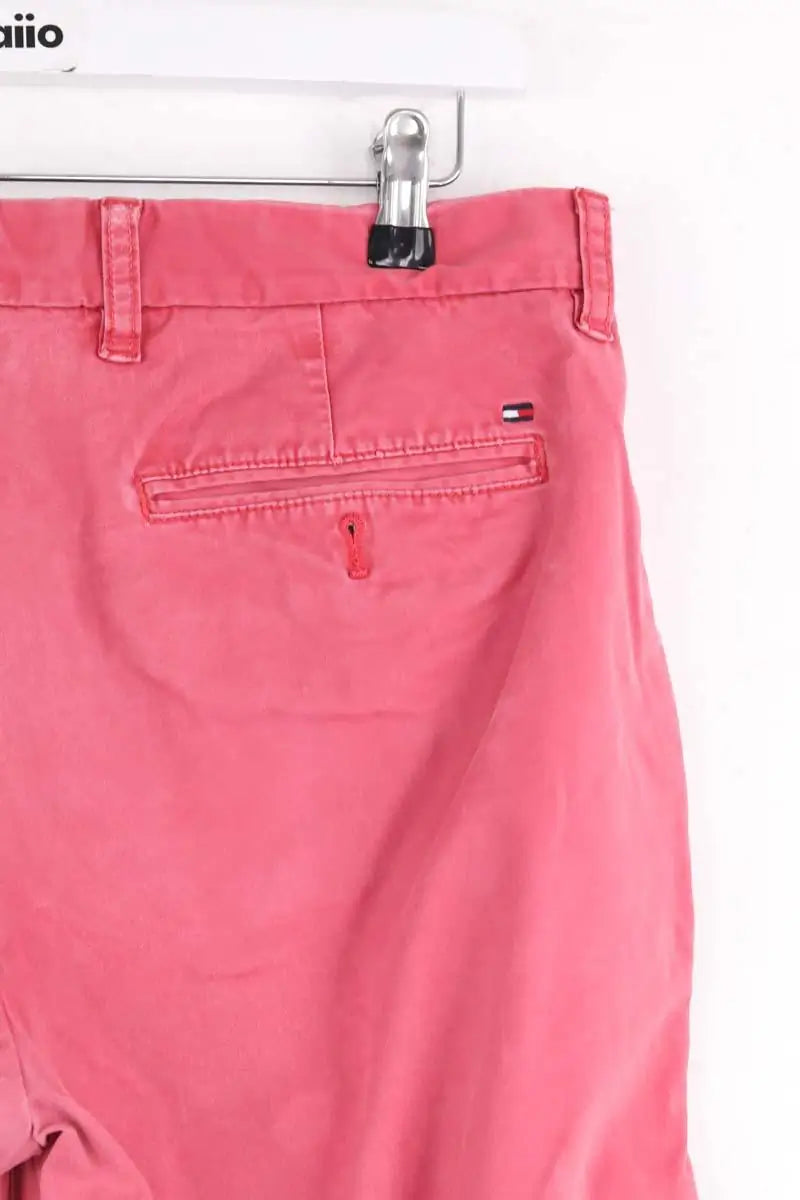 Pantalon droit Tommy Hilfiger Rose en Coton