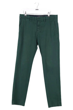 Pantalon droit Tommy Hilfiger Vert en Coton, taille M - Seconde Main