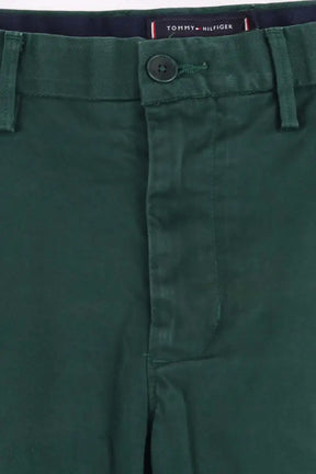 Pantalon droit Tommy Hilfiger Vert en Coton