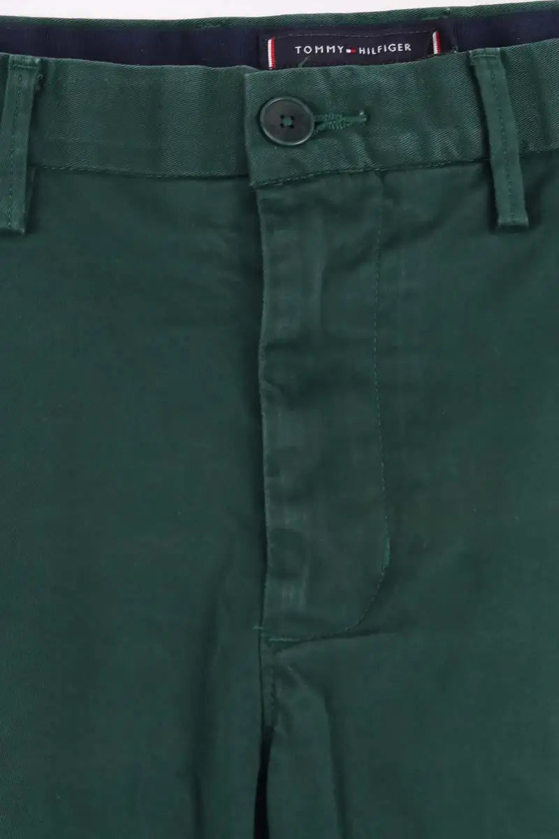 Pantalon droit Tommy Hilfiger Vert en Coton
