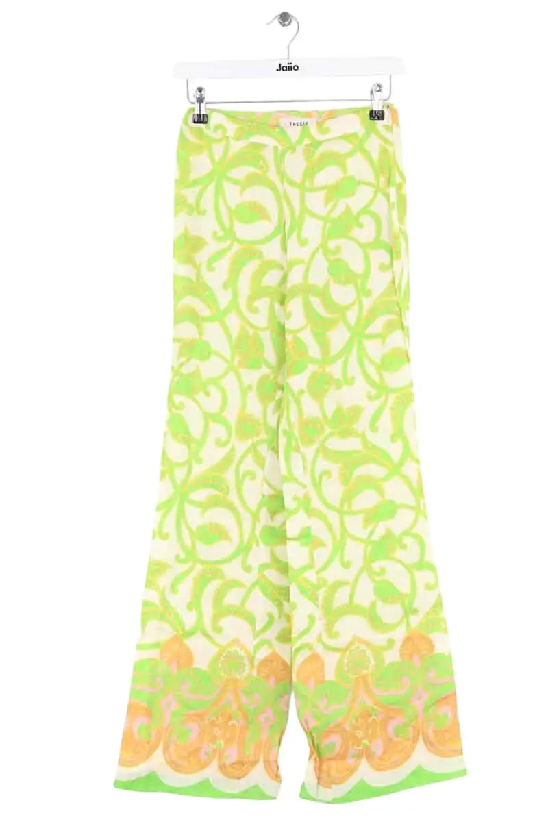 Pantalon droit Tresse Vert en Lin, taille XS - Seconde Main