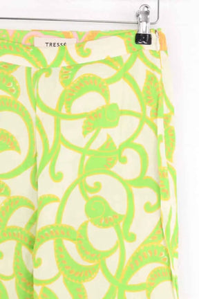 Pantalon droit Tresse Vert en Lin
