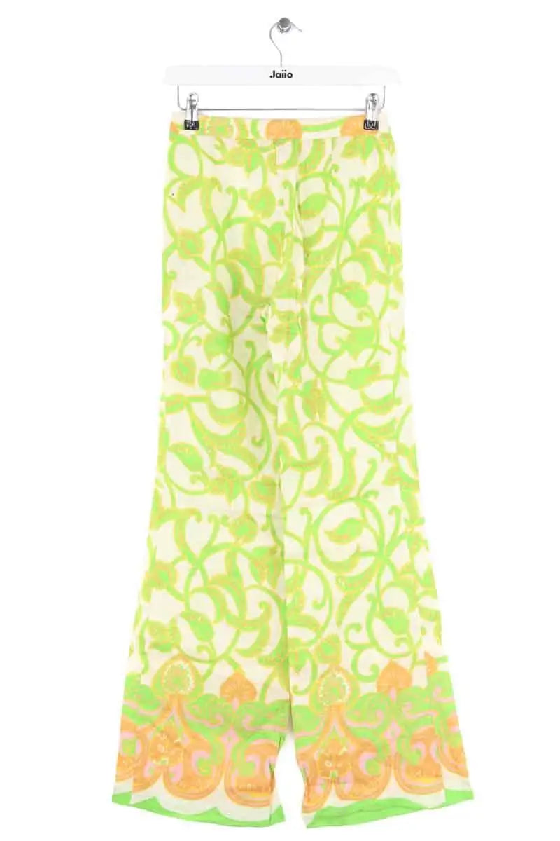Pantalon droit Tresse Vert en Lin