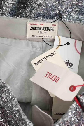 Pantalon droit Zadig & Voltaire Argent en Synthétique
