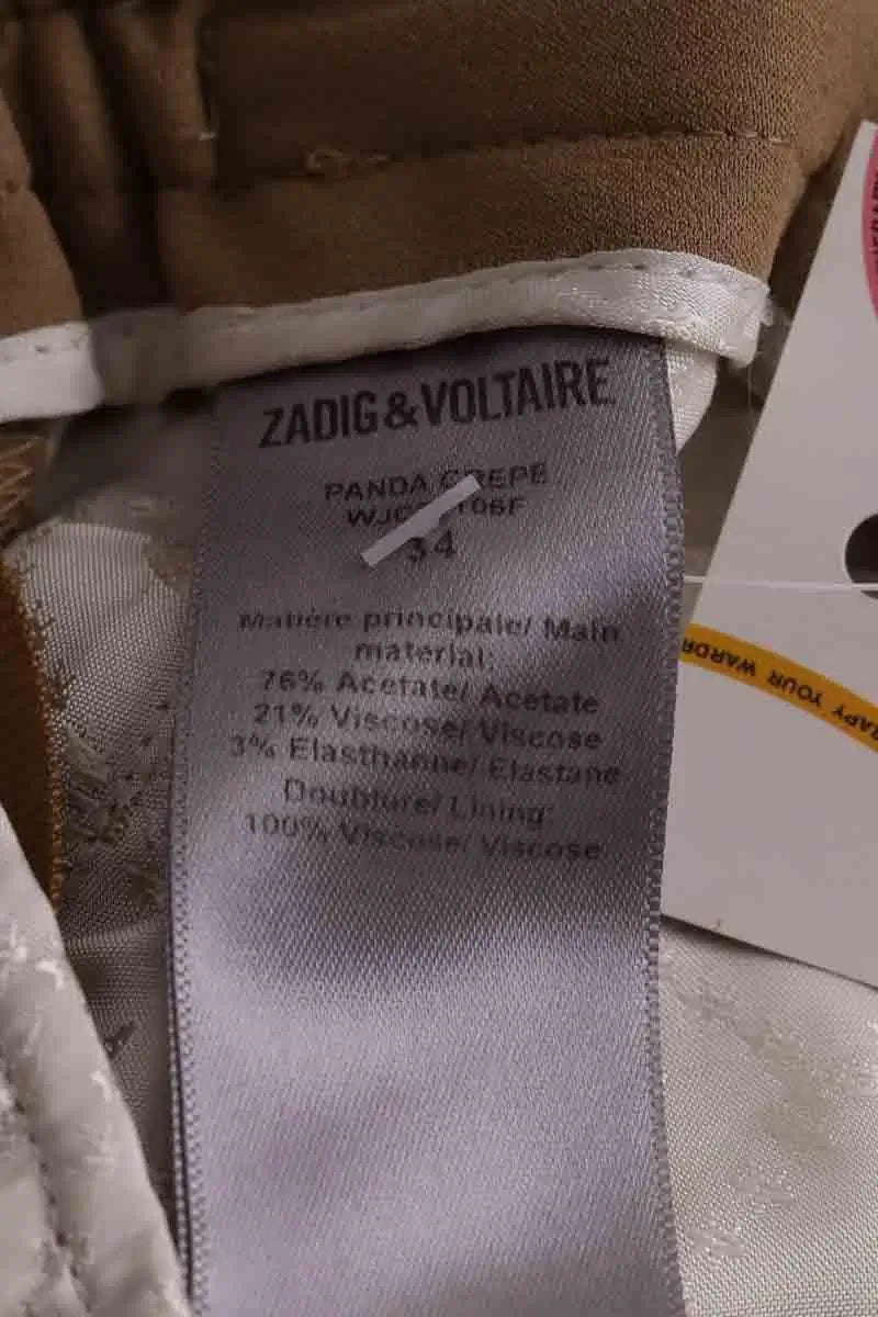 Pantalon droit Zadig & Voltaire Camel en Viscose