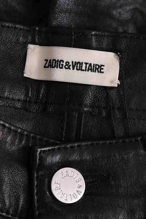 Pantalon droit Zadig & Voltaire Noir en Cuir