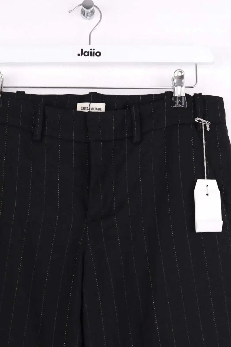Pantalon droit Zadig & Voltaire Prune shimmer Noir en Viscose