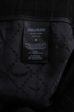 Pantalon droit Zadig & Voltaire Prune shimmer Noir en Viscose