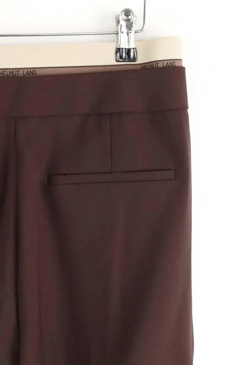 Pantalon Helmut Lang Stretch wool Marron en Laine