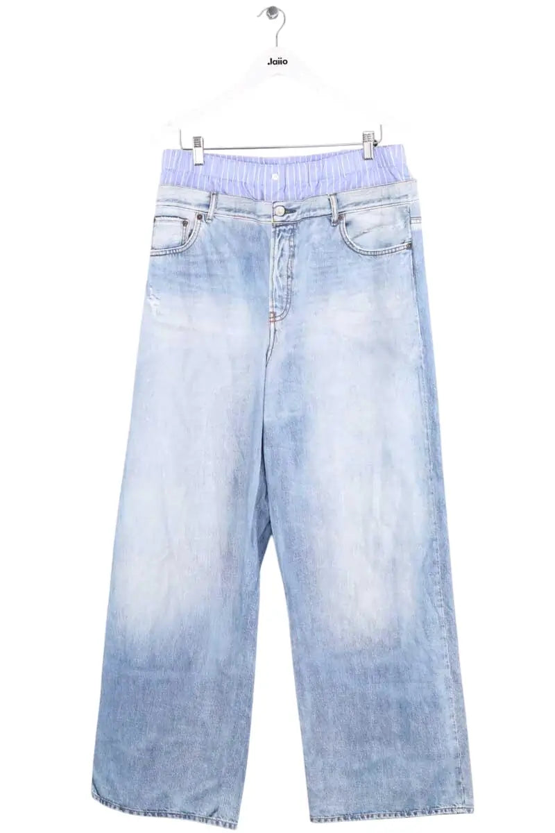 Pantalon large Acne Studios Bleu en Coton, taille XL - Seconde Main