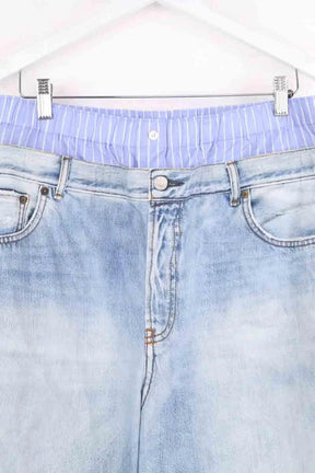 Pantalon large Acne Studios Bleu en Coton