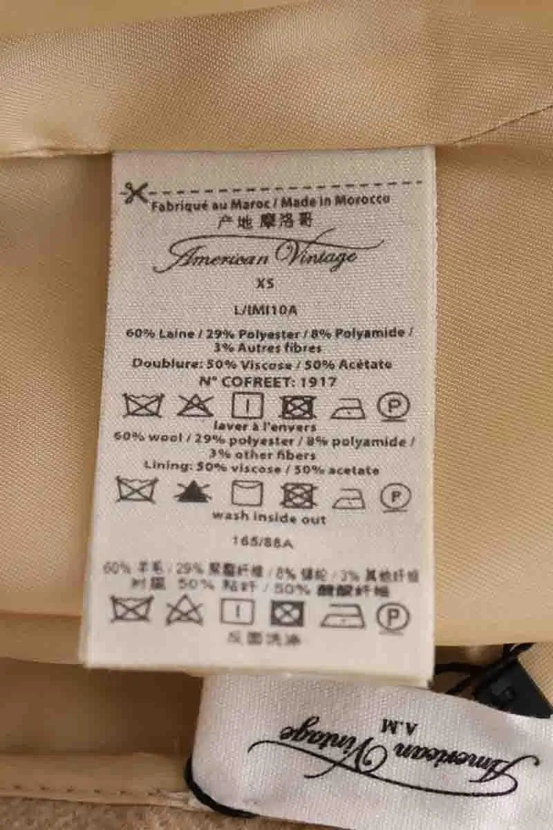 Pantalon large American Vintage Camel en Laine