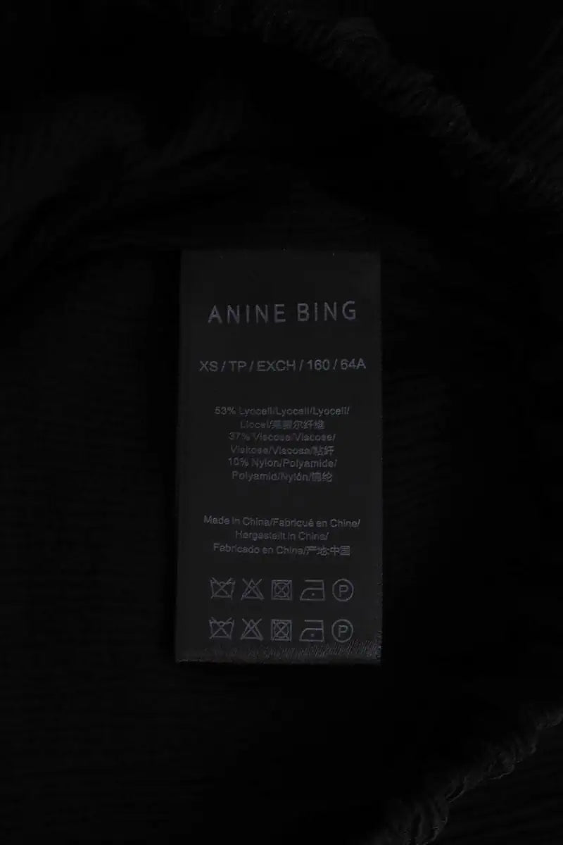 Pantalon large Anine Bing Noir en Viscose