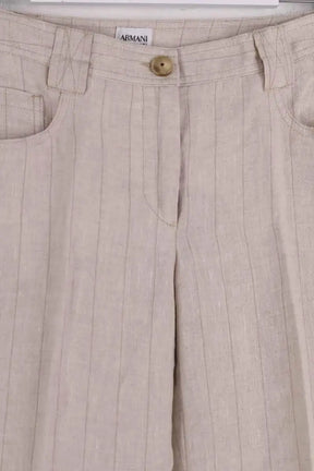 Pantalon large Armani Jeans Beige en Lin