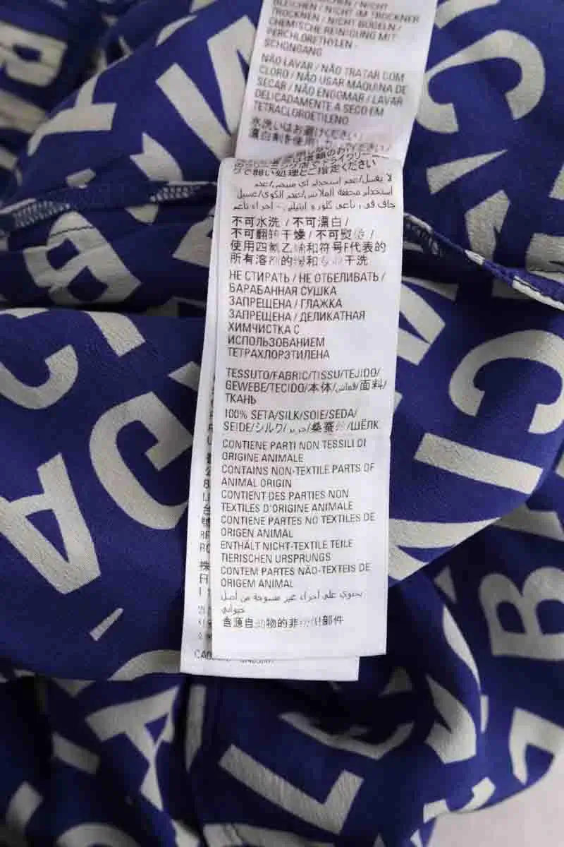 Pantalon large Balenciaga Bleu en Soie