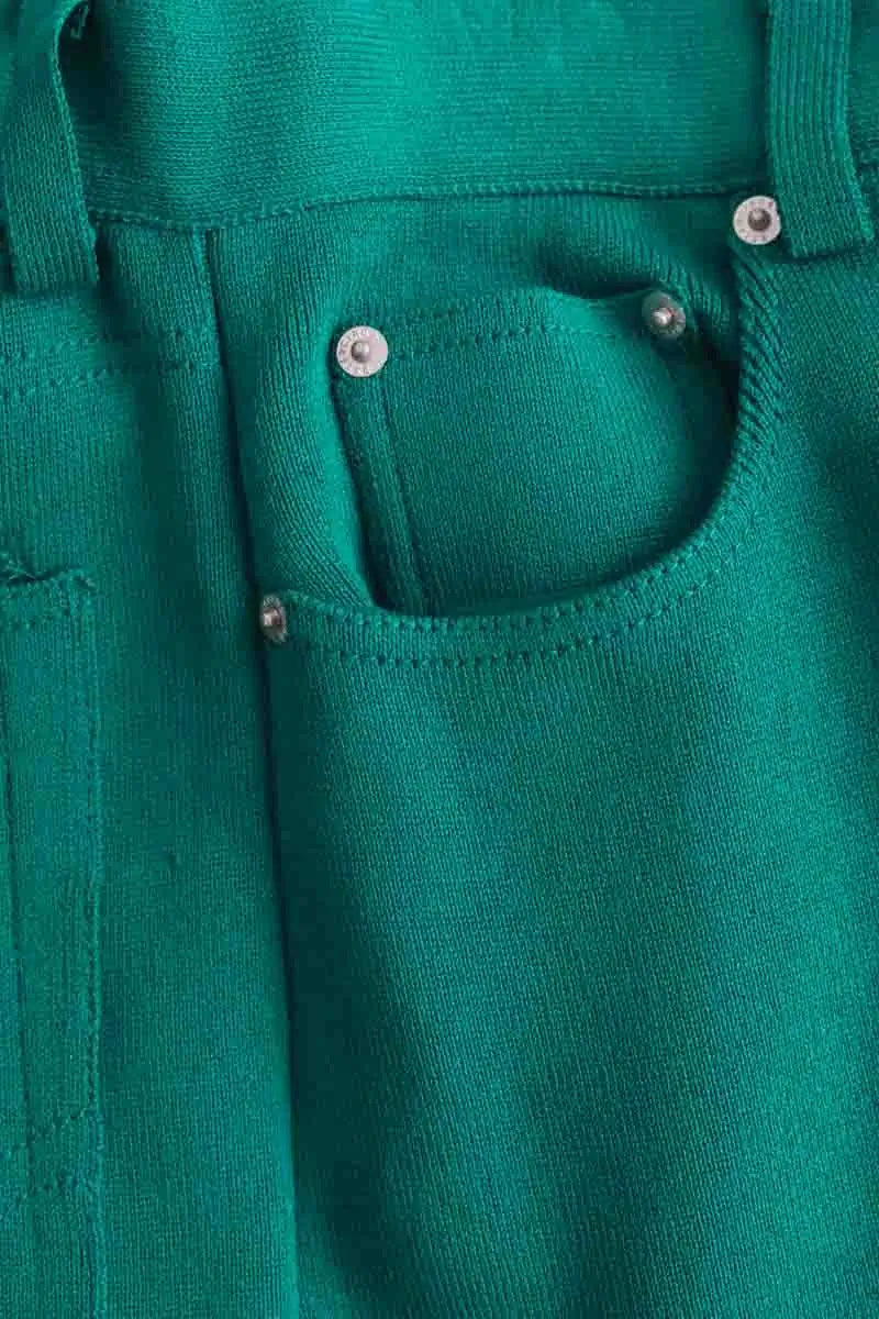 Pantalon large Balenciaga Vert en Coton