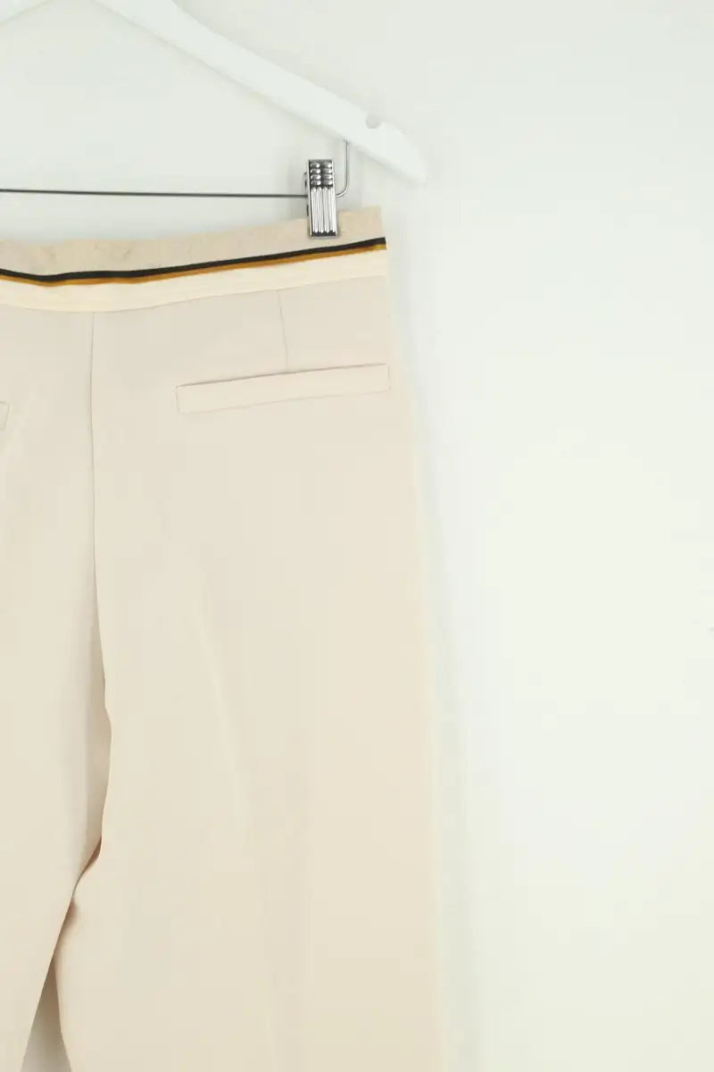 Pantalon large Barbara Bui Beige en Synthétique