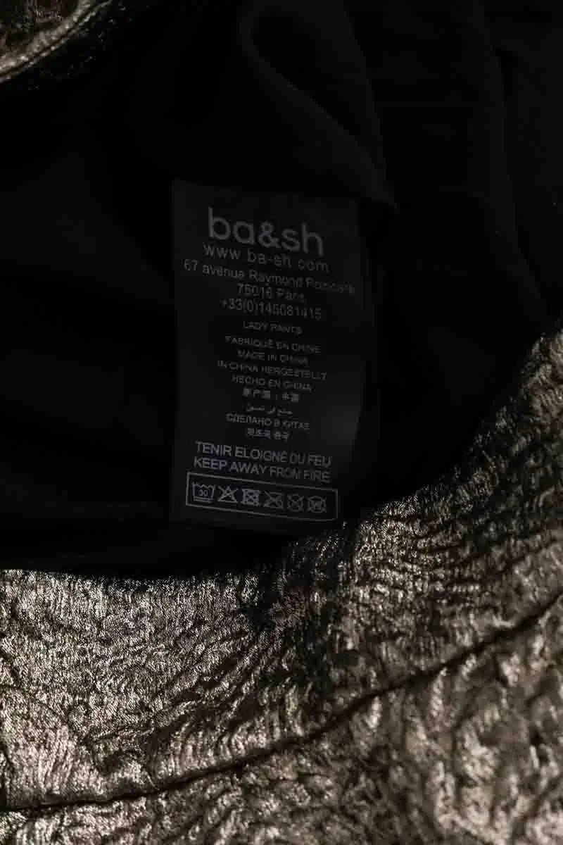 Pantalon large Ba&Sh Doré en Synthétique