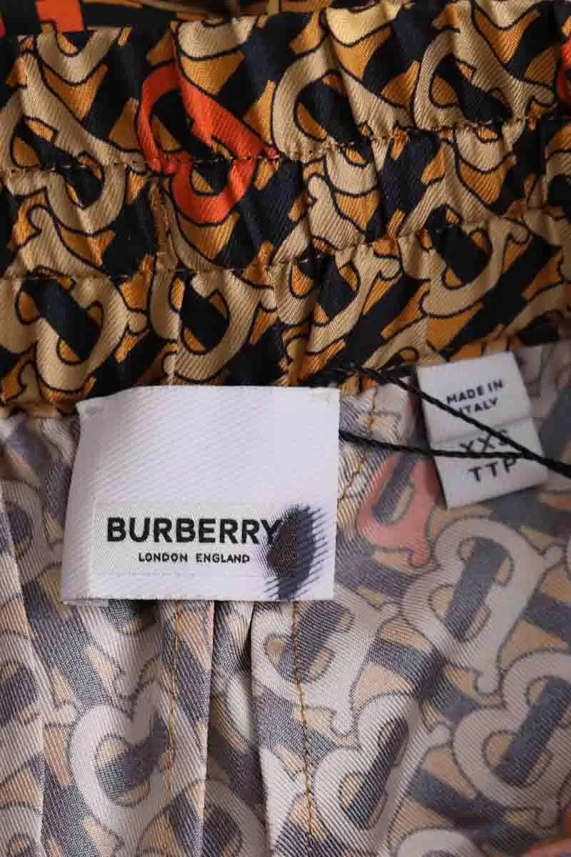 Pantalon large Burberry Marron en Soie