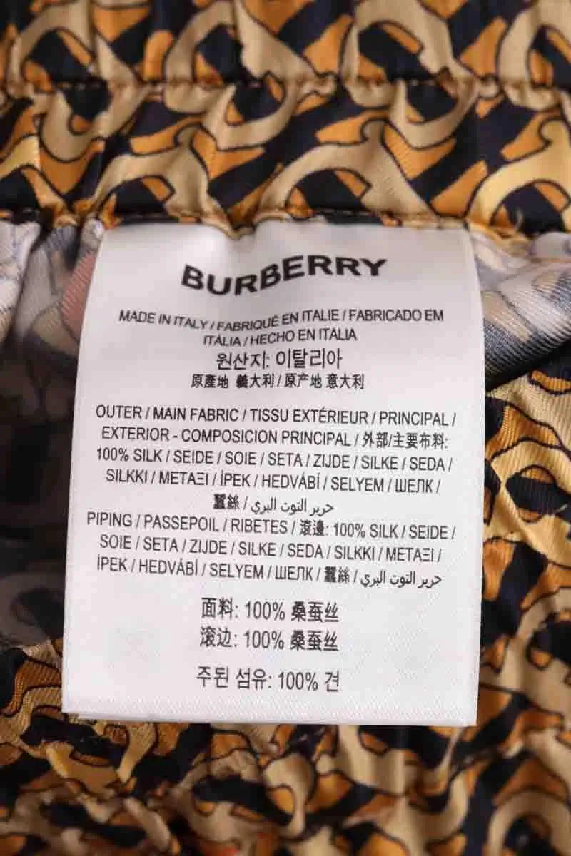 Pantalon large Burberry Marron en Soie