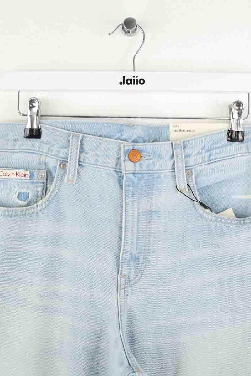 Pantalon large Calvin Klein Low rise loose Bleu en Coton