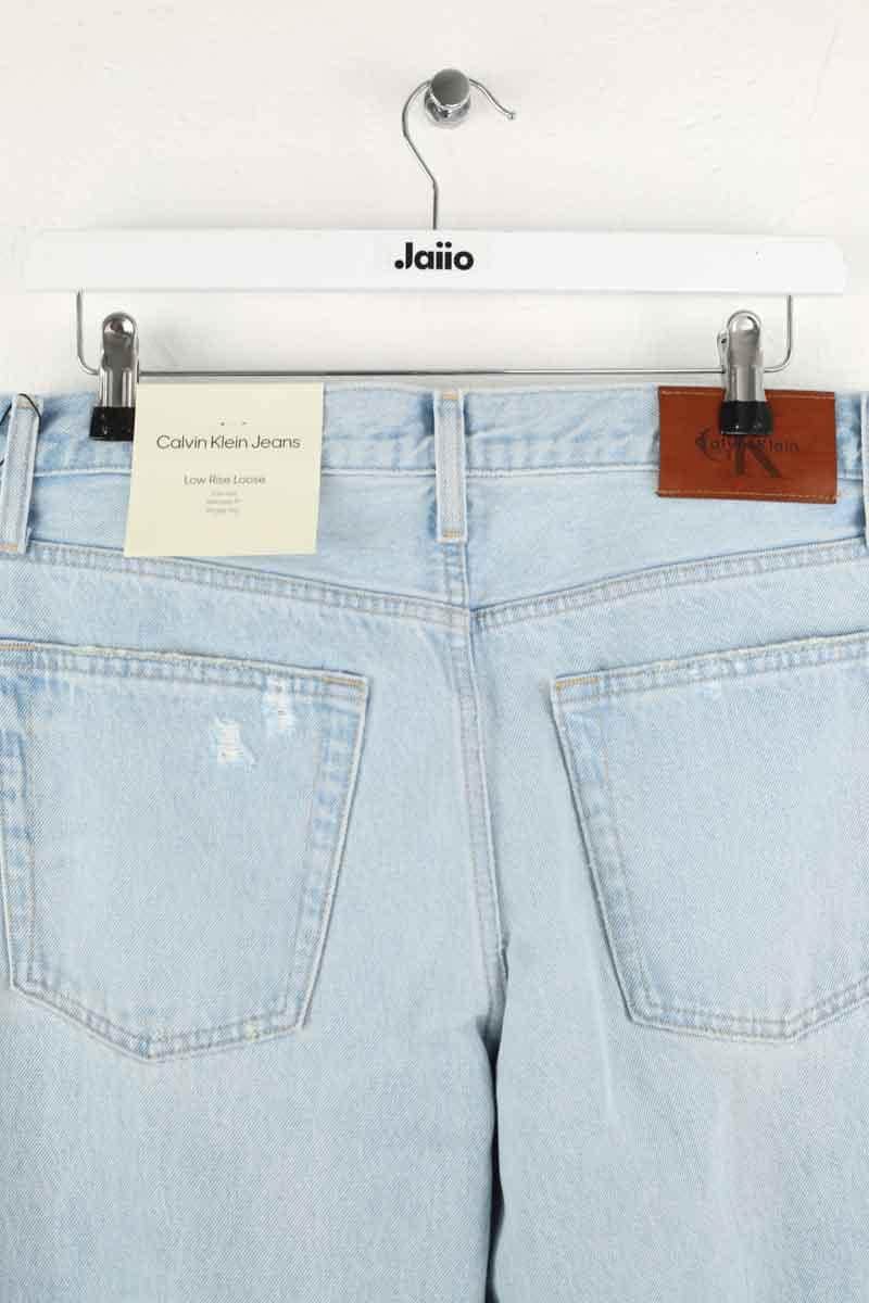 Pantalon large Calvin Klein Low rise loose Bleu en Coton