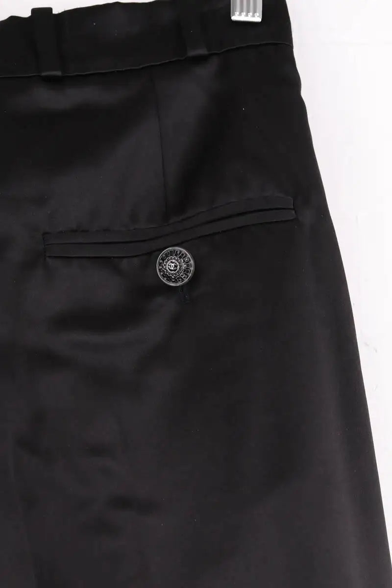 Pantalon large Chanel Noir en Soie