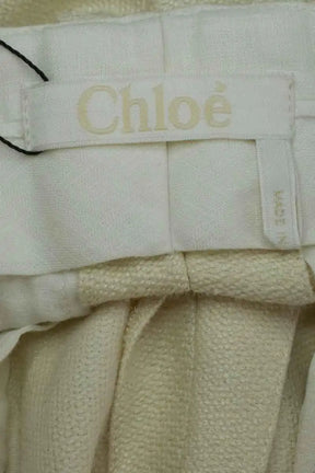 Pantalon large Chloé Ecru en Soie