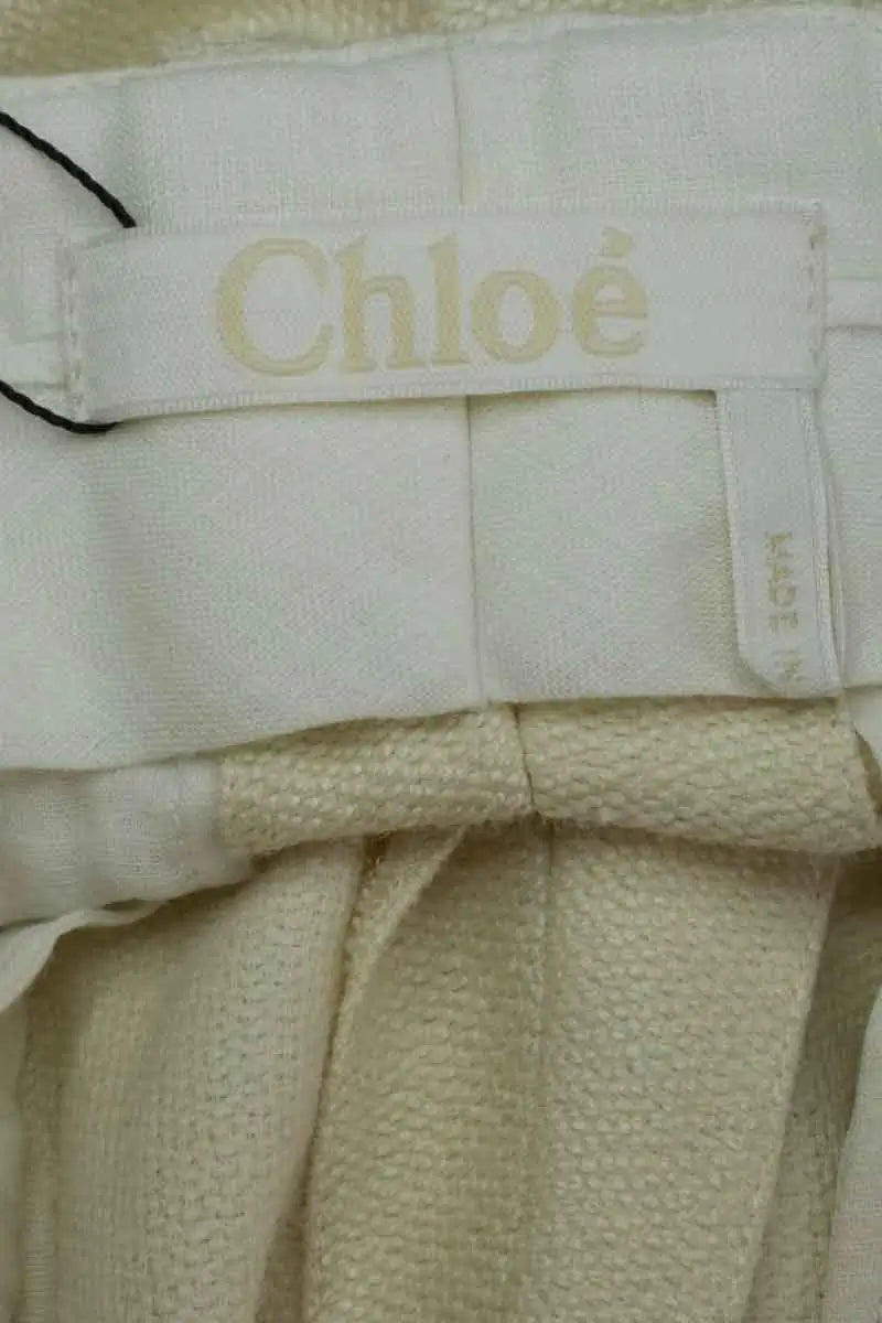 Pantalon large Chloé Ecru en Soie