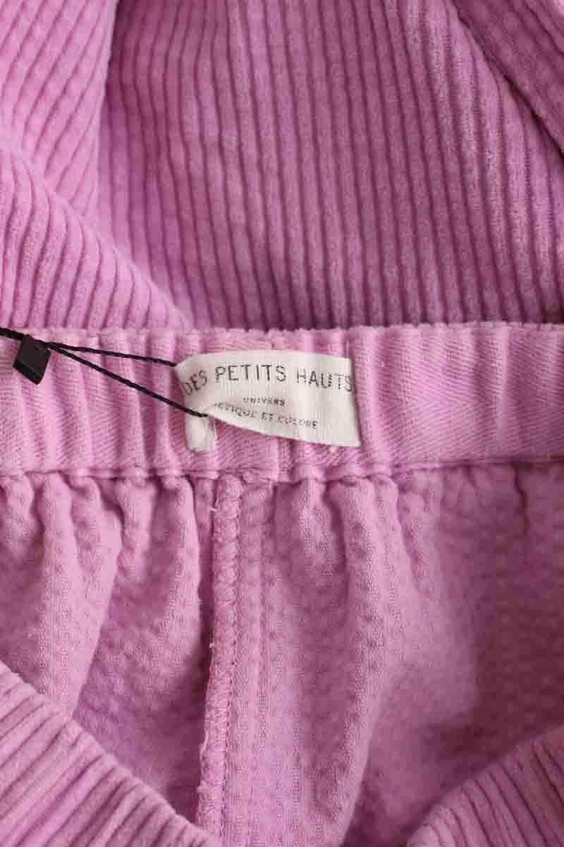 Pantalon large Des Petits Hauts Timousse Rose en Coton