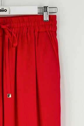 Pantalon large DMN Rouge en Soie