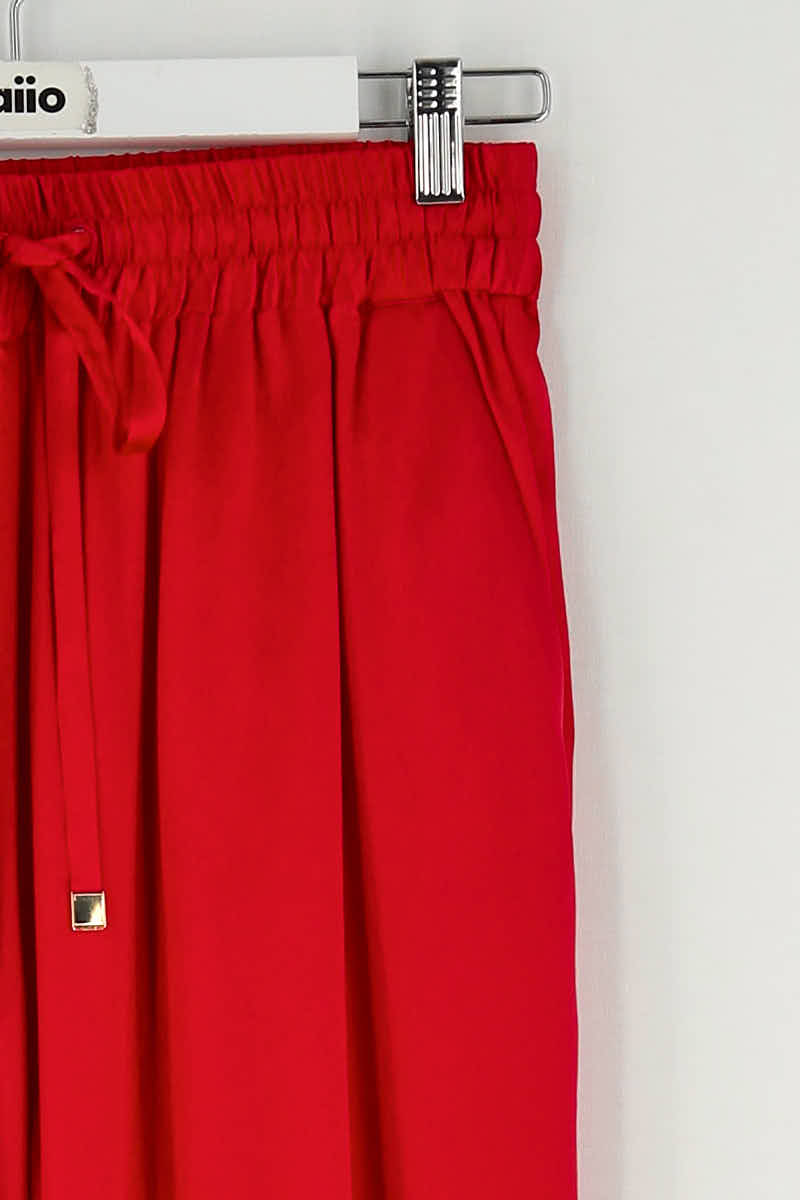 Pantalon large DMN Rouge en Soie