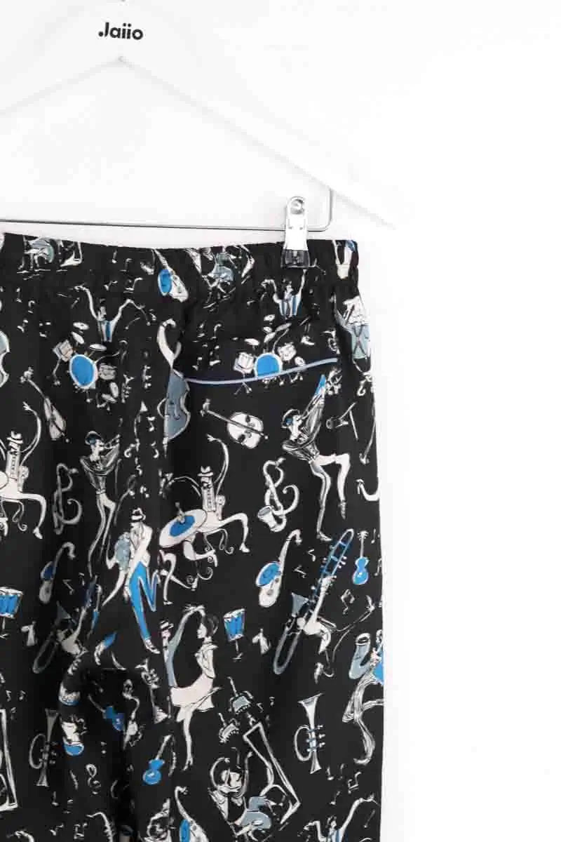 Pantalon large Dolce & Gabbana Noir en Soie