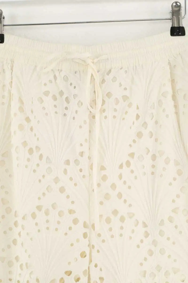 Pantalon large Essentiel Antwerp Ecru en Coton