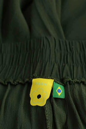 Pantalon large Farm Rio Kaki en Viscose