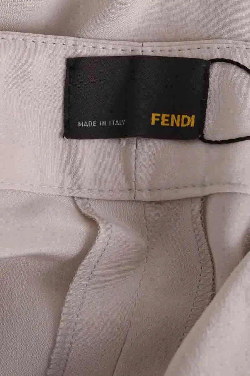 Pantalon large Fendi Beige en Soie