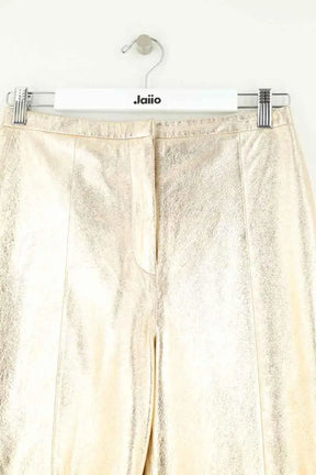 Pantalon large Forte_Forte Doré en Cuir