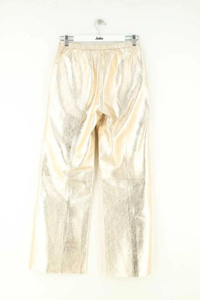 Pantalon large Forte_Forte Doré en Cuir