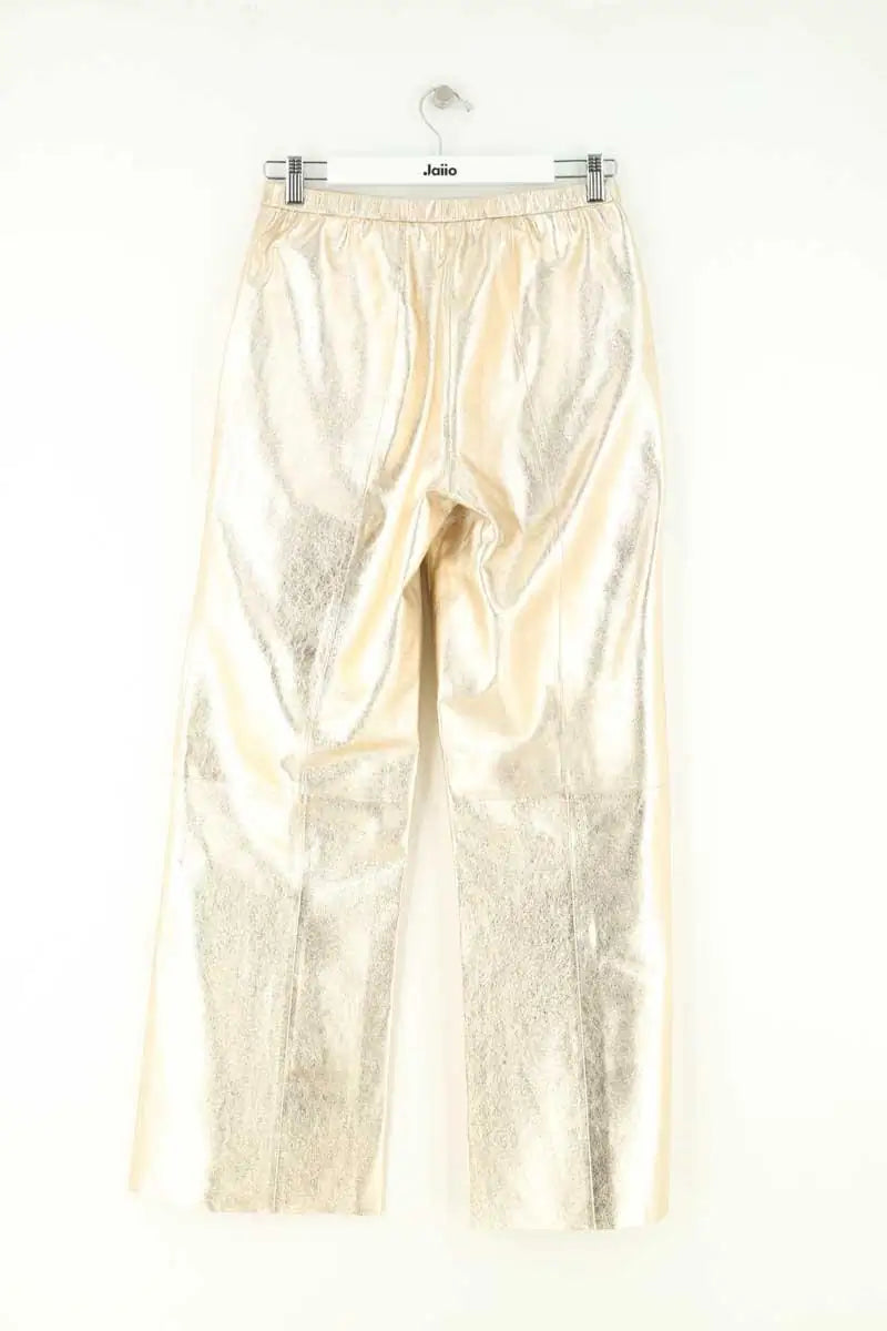 Pantalon large Forte_Forte Doré en Cuir