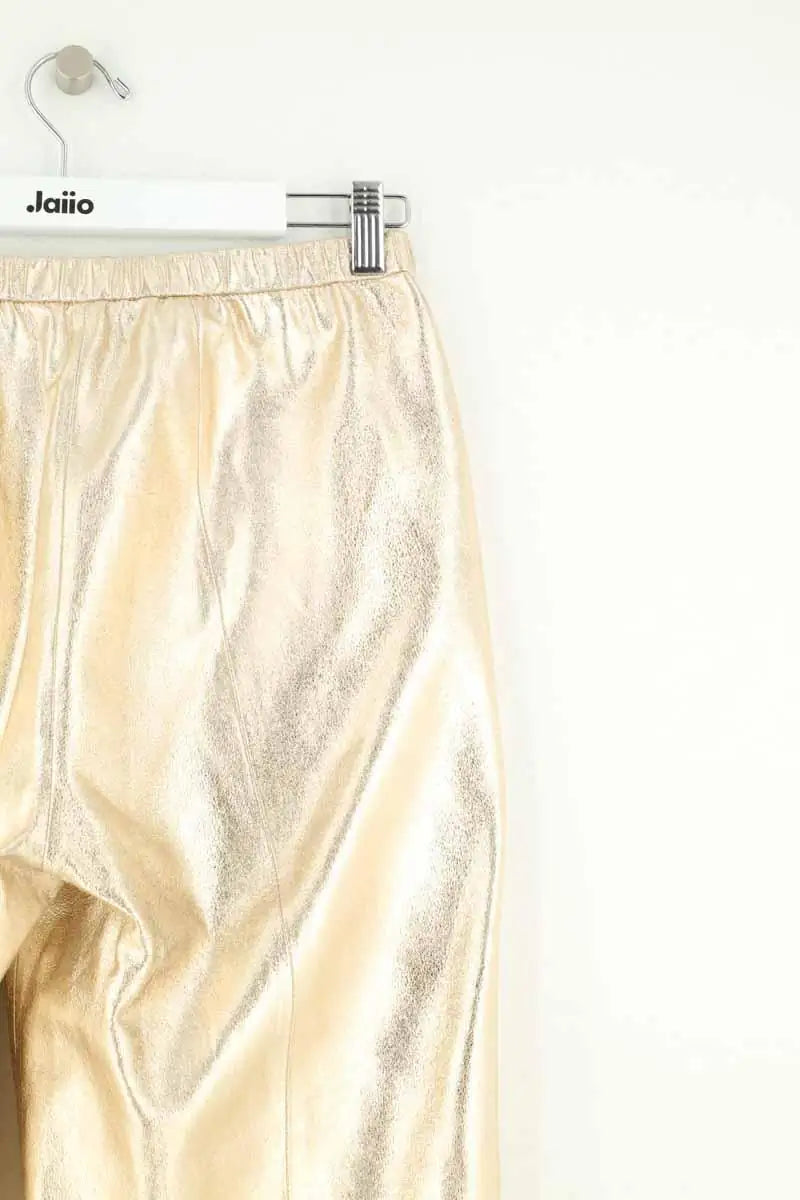 Pantalon large Forte_Forte Doré en Cuir