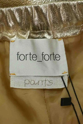 Pantalon large Forte_Forte Doré en Cuir