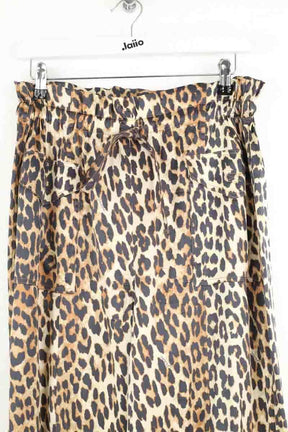 Pantalon large Ganni Marron en Viscose