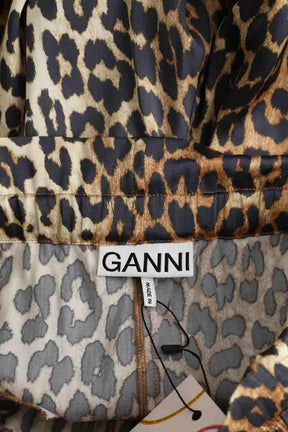 Pantalon large Ganni Marron en Viscose