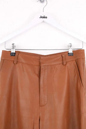 Pantalon large Gestuz Camel en Cuir