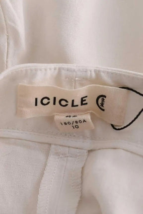 Pantalon large Icicle Blanc en Soie