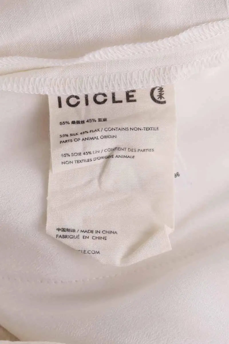 Pantalon large Icicle Blanc en Soie