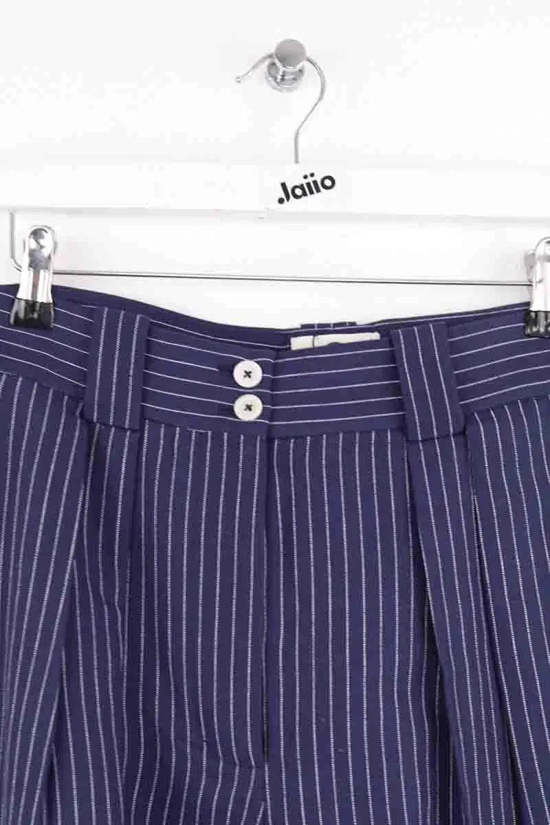 Pantalon large Ines de la Fressange Marlene Bleu en Lin