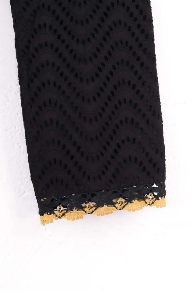 Pantalon large Jour/Né Noir en Coton